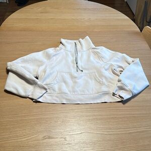 Lululemon oversized cropped zip funnel neck cream M/L